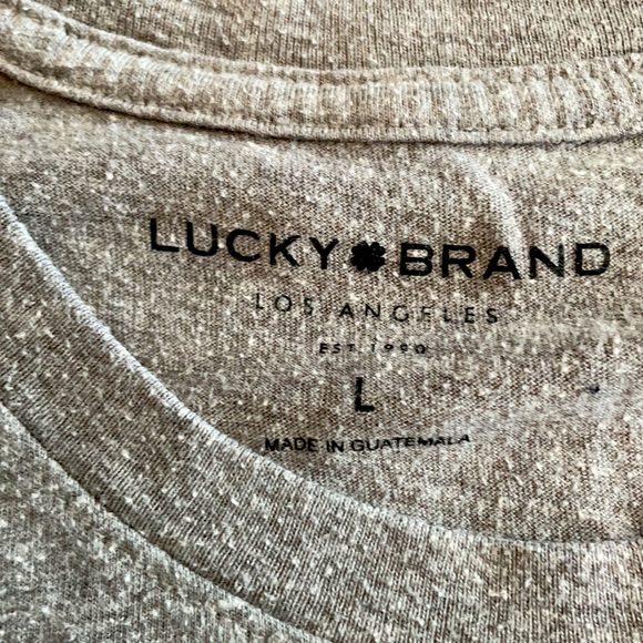 Lucky Brand Mens Gray Graphic Tee, Sz L - Picture 2 of 3